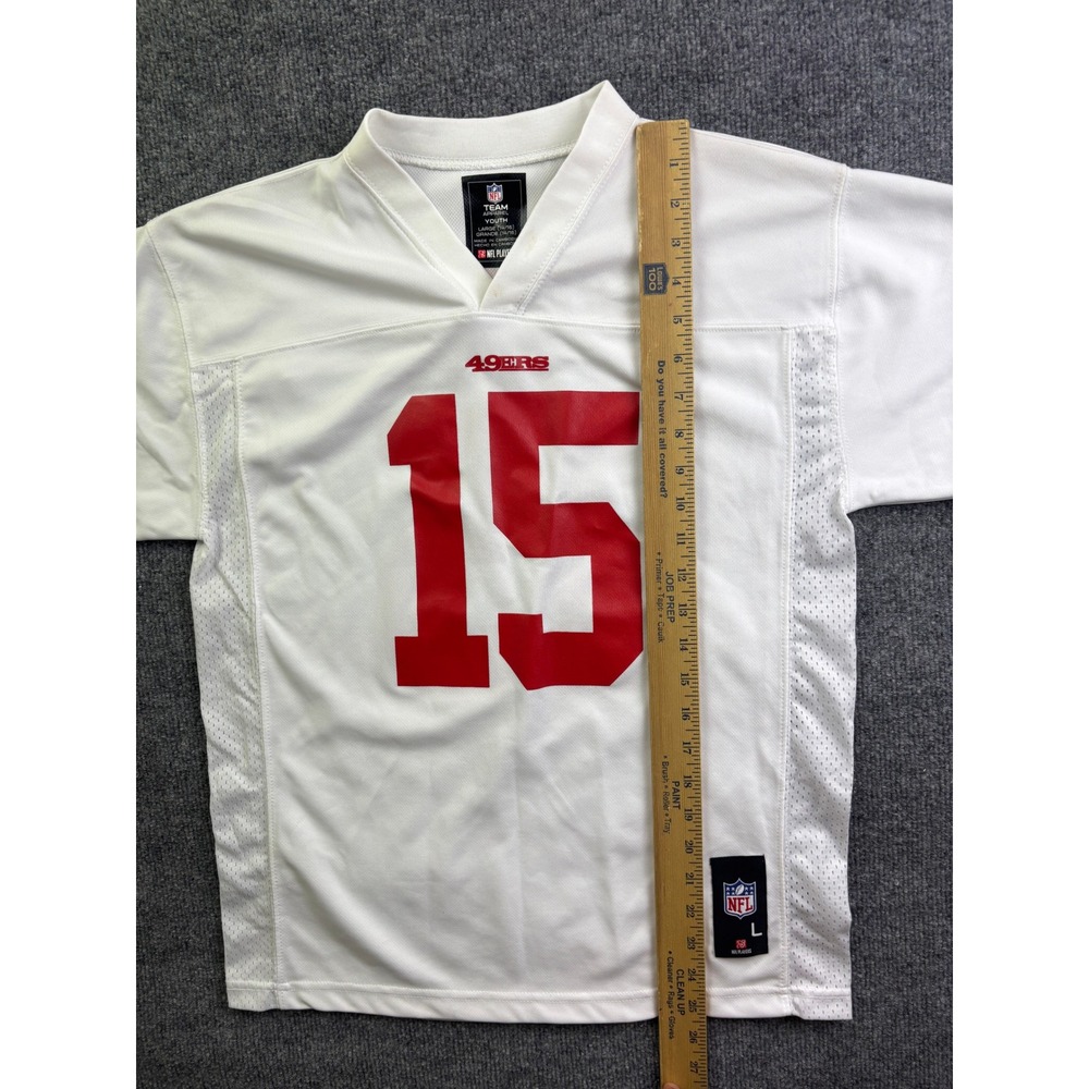 NFL Team Apparel 49ers Jersey Youth Large White Michael Crabtree 15 Football - Picture 4 of 6